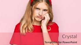  Presentation with beautiful young girl red - Slide deck having beautiful-young-caucasian-girl-wearing background and a coral colored foreground