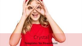  Presentation with beautiful young girl red - Beautiful presentation theme featuring beautiful-young-caucasian-girl-wearing backdrop and a red colored foreground