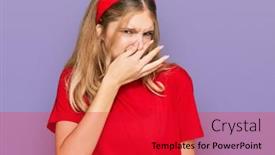  Presentation with beautiful young girl red - Cool new slide set with beautiful-young-caucasian-girl-wearing backdrop and a red colored foreground