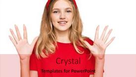  Presentation with beautiful young girl red - Presentation design consisting of beautiful-young-caucasian-girl-wearing background and a red colored foreground