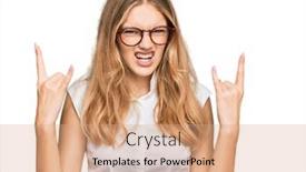  Presentation with rock star - Slide deck enhanced with beautiful-young-caucasian-girl-wearing background and a coral colored foreground