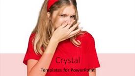  Presentation with bad breath - Presentation design consisting of beautiful-young-caucasian-girl-wearing background and a red colored foreground