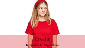  Presentation with beautiful young girl red - Slide set featuring beautiful-young-caucasian-girl-wearing background and a red colored foreground