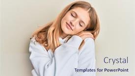  Presentation with self love - Slide deck enhanced with beautiful-young-caucasian-girl-wearing background and a sky blue colored foreground