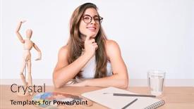  Presentation with artist - Slides consisting of beautiful-young-caucasian-woman-artist background and a lemonade colored foreground