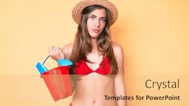  Presentation with attitude - Slides with beautiful-young-caucasian-woman-playing background and a coral colored foreground