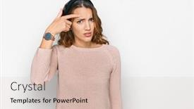  Presentation with acne woman - Beautiful presentation featuring beautiful-young-caucasian-woman-wearing backdrop and a lemonade colored foreground