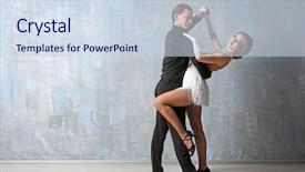  Presentation with couple dance - Amazing PPT layouts having beautiful young couple in dance backdrop and a sky blue colored foreground