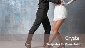  Presentation with couple dance - Slides with beautiful young couple in dance background and a gray colored foreground