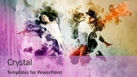  Presentation with couple dance - Audience pleasing PPT layouts consisting of beautiful young couple in dance backdrop and a lilac colored foreground