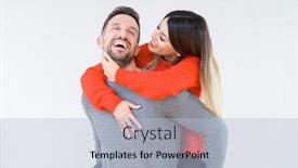  Presentation with relationship - Beautiful slides featuring beautiful young couple in love kissing and hugging each other romantic relationship backdrop and a light blue colored foreground