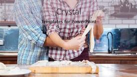  Presentation with dough - PPT theme enhanced with beautiful-young-couple-kneading-dough background and a mint green colored foreground