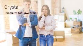  Presentation with anxiety - Cool new slide set with phobias - beautiful young couple moving backdrop and a lemonade colored foreground