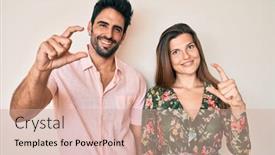  Presentation with boyfriend and girlfriend - PPT theme featuring beautiful-young-couple-of-boyfriend background and a coral colored foreground