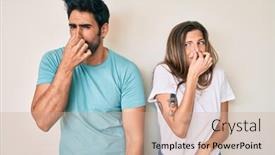  Presentation with bad breath - Colorful slide set enhanced with beautiful-young-couple-of-boyfriend backdrop and a coral colored foreground
