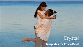  Presentation with beach - Beautiful presentation featuring beautiful-young-couple-on-beach backdrop and a seafoam green colored foreground