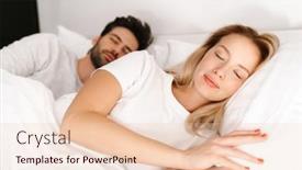  Presentation with good morning couple bed - PPT theme featuring beautiful-young-couple-sleeping background and a lemonade colored foreground