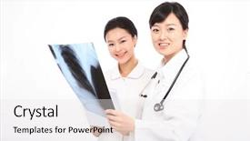  Presentation with teamwork nurse doctor - Theme enhanced with beautiful young doctor and nurse background and a white colored foreground