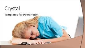  Presentation with sleep - PPT layouts consisting of beautiful young doctor sleep near background and a white colored foreground