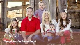  Presentation with outdoors - Slide deck with beautiful young family portrait outdoors background and a coral colored foreground