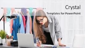  Presentation with beautiful floral border flower design - Audience pleasing PPT theme consisting of beautiful young fashion designer working backdrop and a white colored foreground