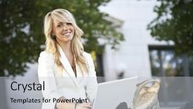  Presentation with female college student uti - Cool new presentation theme with beautiful young female college student backdrop and a light gray colored foreground