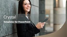  Presentation with worried young female college student - Slide deck enhanced with beautiful-young-female-manager-using background and a gray colored foreground