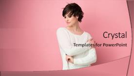  Presentation with dreams - PPT theme having beautiful young female model posing background and a coral colored foreground