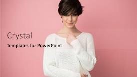  Presentation with faces - Beautiful presentation design featuring beautiful-young-female-model-posing backdrop and a lemonade colored foreground