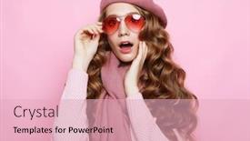  Presentation with long hair - Colorful theme enhanced with beautiful-young-female-model backdrop and a lemonade colored foreground