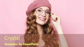  Presentation with hair color - Slides with beautiful-young-female-model background and a tawny brown colored foreground