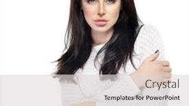  Presentation with beautiful skin - Amazing presentation having beautiful-young-female-touching backdrop and a light gray colored foreground