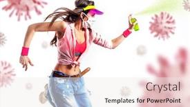  Presentation with modern - Theme enhanced with beautiful-young-fit-modern-dancer background and a white colored foreground