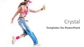  Presentation with modern - Amazing PPT layouts having beautiful-young-fit-modern-dancer backdrop and a white colored foreground