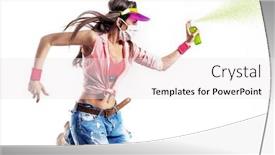  Presentation with modern - PPT layouts with beautiful-young-fit-modern-dancer background and a white colored foreground