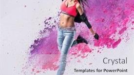  Presentation with dance beautiful couple dancing ballroom - PPT layouts enhanced with beautiful-young-fit-modern-dancer background and a sky blue colored foreground