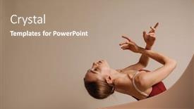  Presentation with ballerina - Colorful slide set enhanced with beautiful-young-focused-ballerina-dancing backdrop and a coral colored foreground