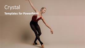  Presentation with ballerina - Audience pleasing slide deck consisting of beautiful-young-focused-ballerina-dancing backdrop and a coral colored foreground