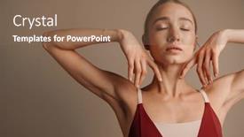  Presentation with ballerina - Beautiful slide deck featuring beautiful-young-focused-ballerina-dancing backdrop and a violet colored foreground