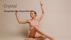 Presentation with ballerina - Cool new PPT theme with beautiful-young-focused-ballerina-dancing backdrop and a coral colored foreground