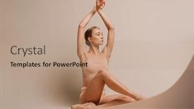  Presentation with dance beautiful couple dancing ballroom - Slide set enhanced with beautiful-young-focused-ballerina-dancing background and a coral colored foreground