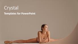  Presentation with ballerina - Beautiful PPT layouts featuring beautiful-young-focused-ballerina-stretching backdrop and a gray colored foreground