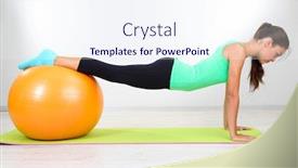  Presentation with exercises - Slide deck enhanced with beautiful-young-girl-doing-exercises background and a sky blue colored foreground