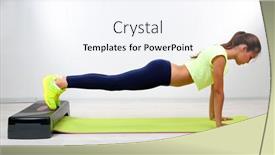  Presentation with exercises - Audience pleasing presentation theme consisting of beautiful-young-girl-doing-exercises backdrop and a sky blue colored foreground