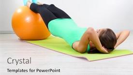  Presentation with exercises - Presentation theme consisting of beautiful-young-girl-doing-exercises background and a white colored foreground