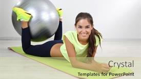  Presentation with exercises - Audience pleasing theme consisting of beautiful-young-girl-doing-exercises backdrop and a soft green colored foreground