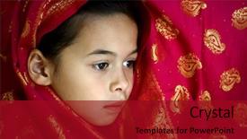  Presentation with saree - Colorful slide set enhanced with beautiful young girl draped in a rich magenta and gold colored saree material backdrop and a crimson colored foreground