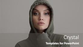  Presentation with gray - Colorful presentation theme enhanced with beautiful-young-girl-dressed backdrop and a dark gray colored foreground