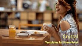  Presentation with alone - Theme enhanced with beautiful-young-girl-enjoying-cup background and a tawny brown colored foreground