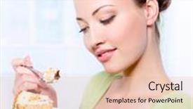  Presentation with eat - Cool new presentation design with close up portrait of beautiful asian woman embrace each other backdrop and a violet colored foreground